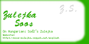 zulejka soos business card